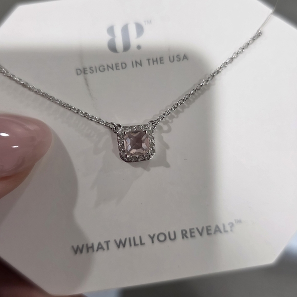 Real DIAMOND Necklace with Morganite and Diamonds - Picture 2 of 2